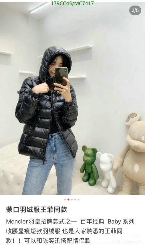 Moncler-Down jacket Women Code: MC7417 $: 179USD
