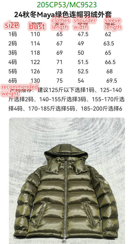 Moncler-Down jacket Men Code: MC9523 $: 205USD