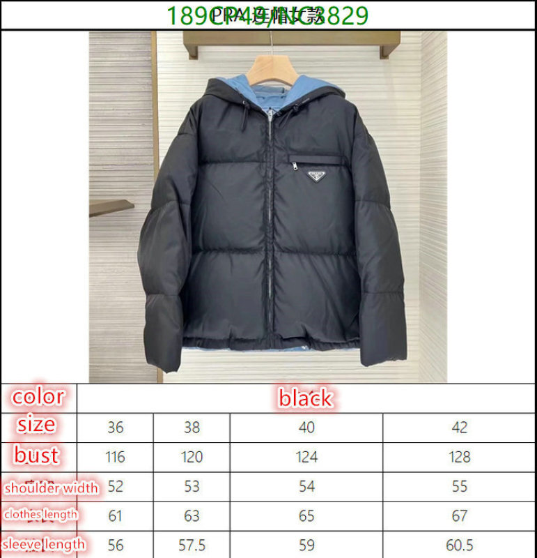 Prada-Down jacket Women Code: NC3829 $: 189USD