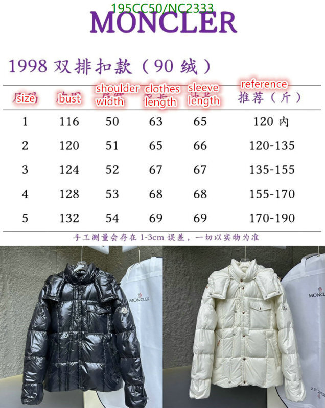 Moncler-Down jacket Women Code: NC2333 $: 195USD