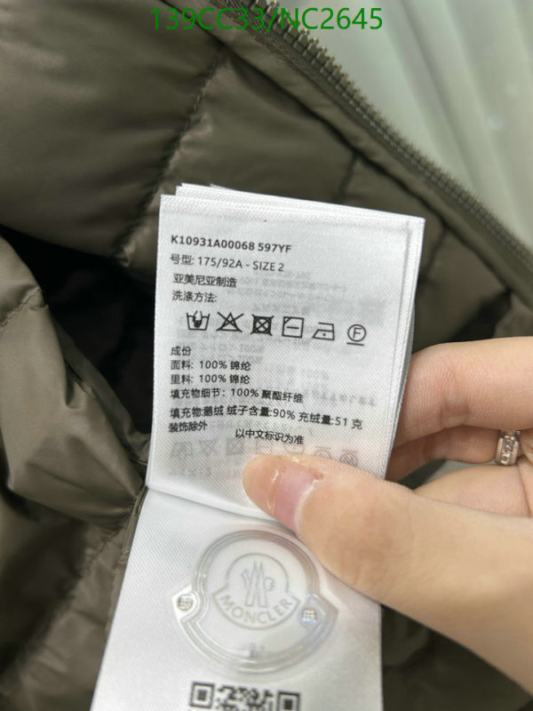 Moncler-Down jacket Women Code: NC2645 $: 139USD