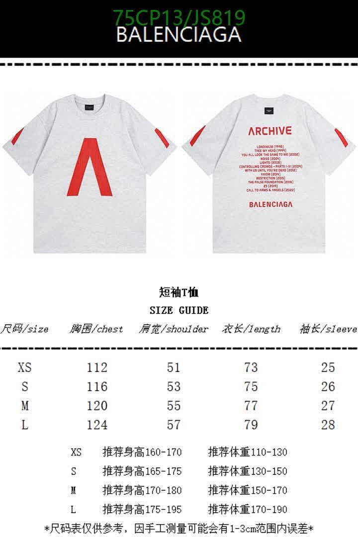 Balenciaga-Clothing Code: JS819 $: 75USD