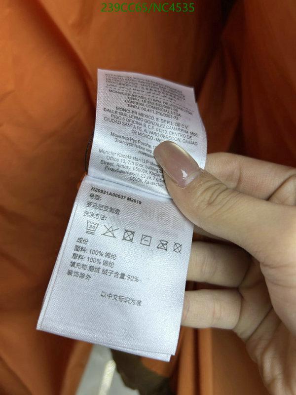 Moncler-Down jacket Men Code: NC4535 $: 239USD