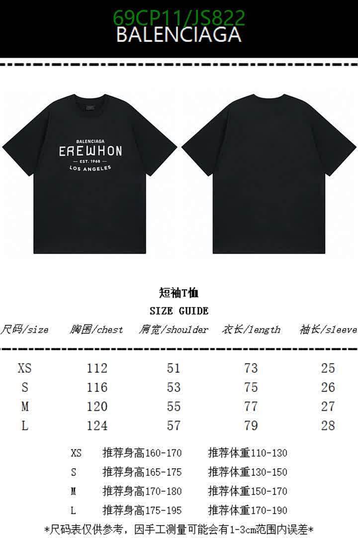 Balenciaga-Clothing Code: JS822 $: 69USD