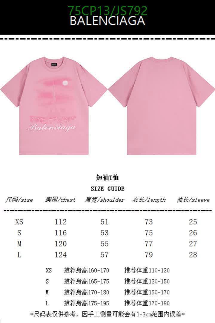 Balenciaga-Clothing Code: JS792 $: 75USD