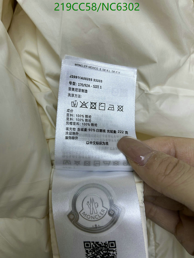 Moncler-Down jacket Women Code: NC6302 $: 219USD