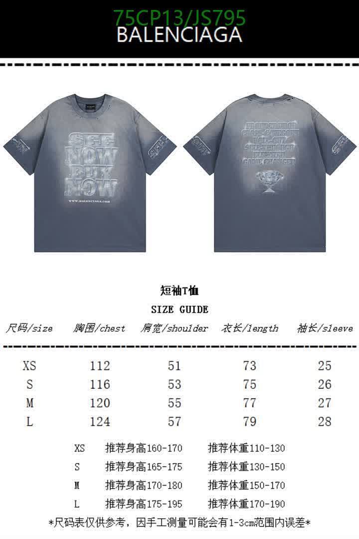 Balenciaga-Clothing Code: JS795 $: 75USD