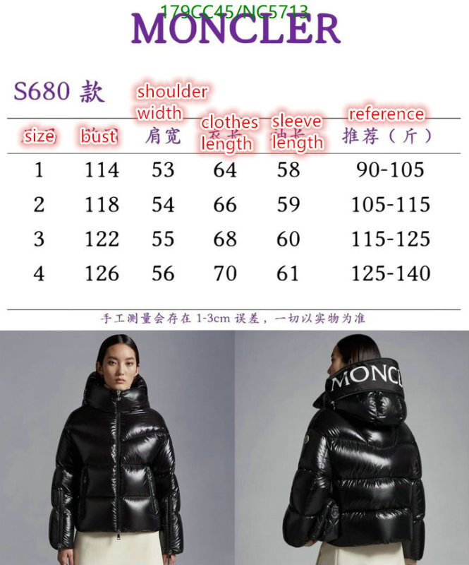 Moncler-Down jacket Women Code: NC5713 $: 179USD