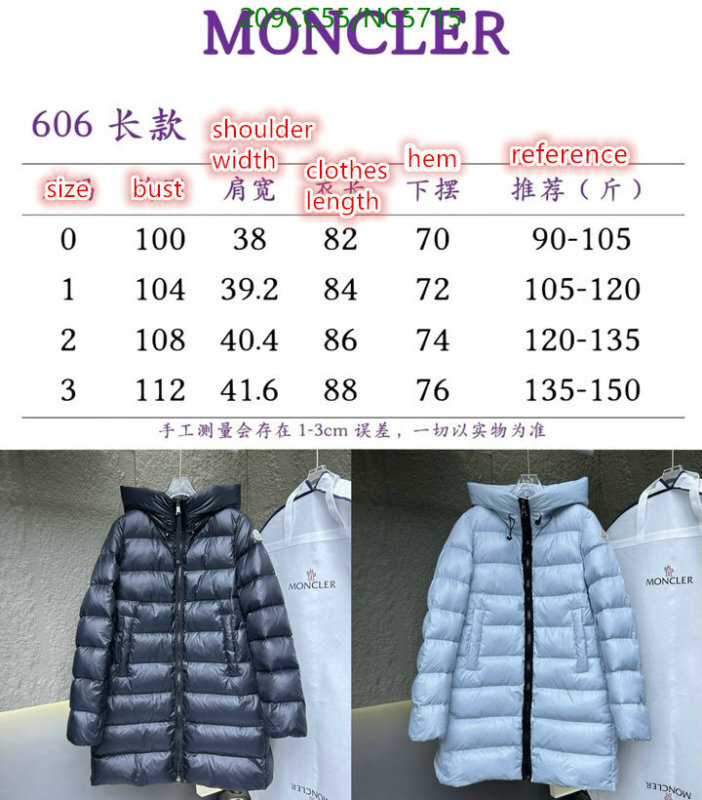 Moncler-Down jacket Women Code: NC5715 $: 209USD