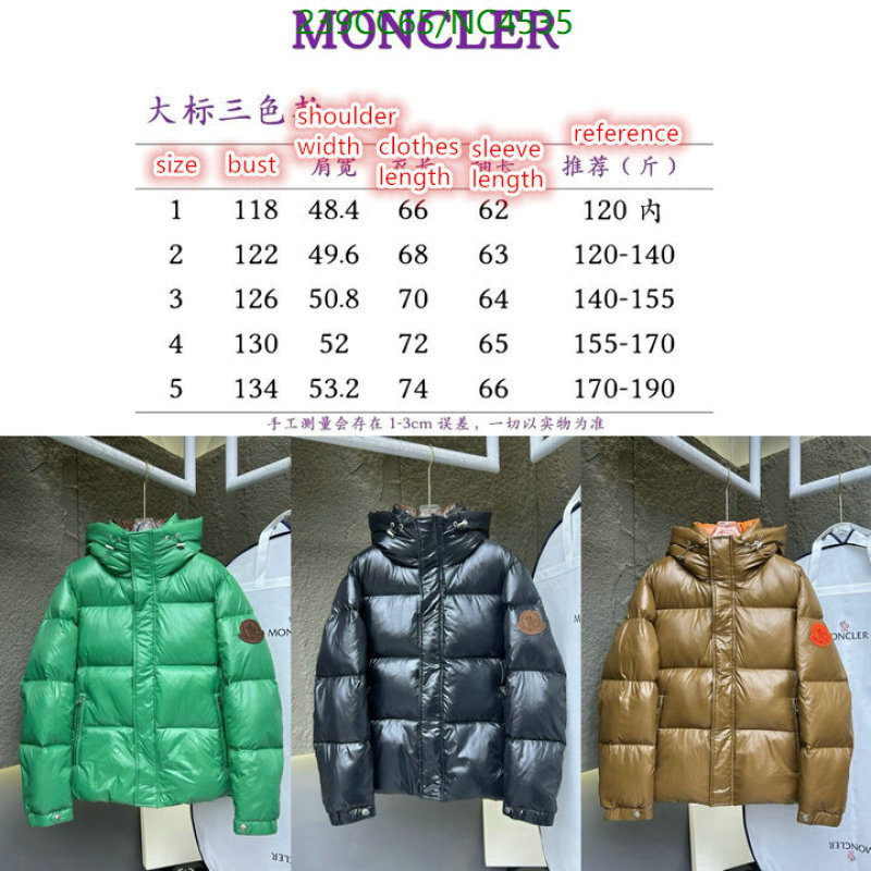 Moncler-Down jacket Men Code: NC4535 $: 239USD