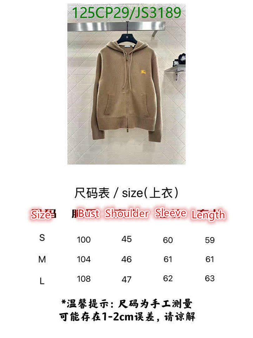 Burberry-Clothing Code: JS3189 $: 125USD