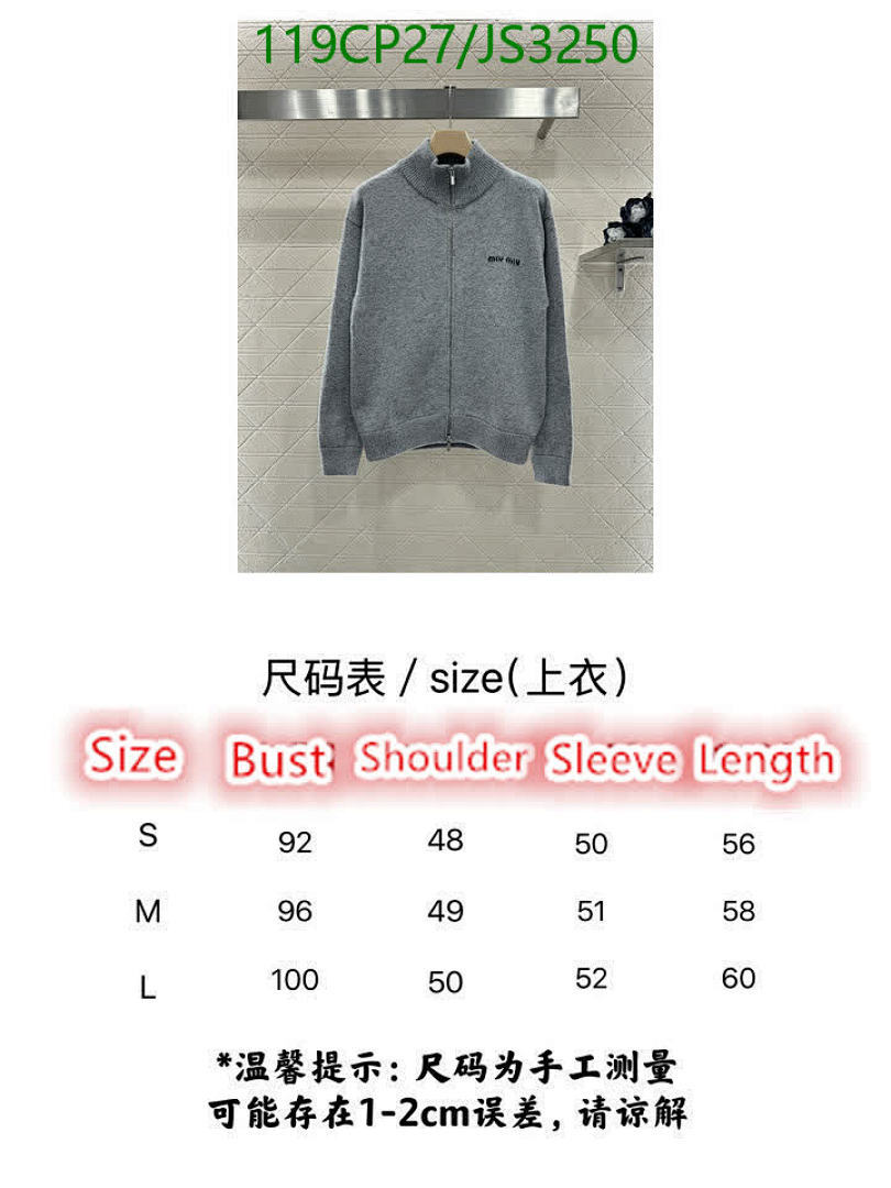 MIUMIU-Clothing Code: JS3250 $: 119USD