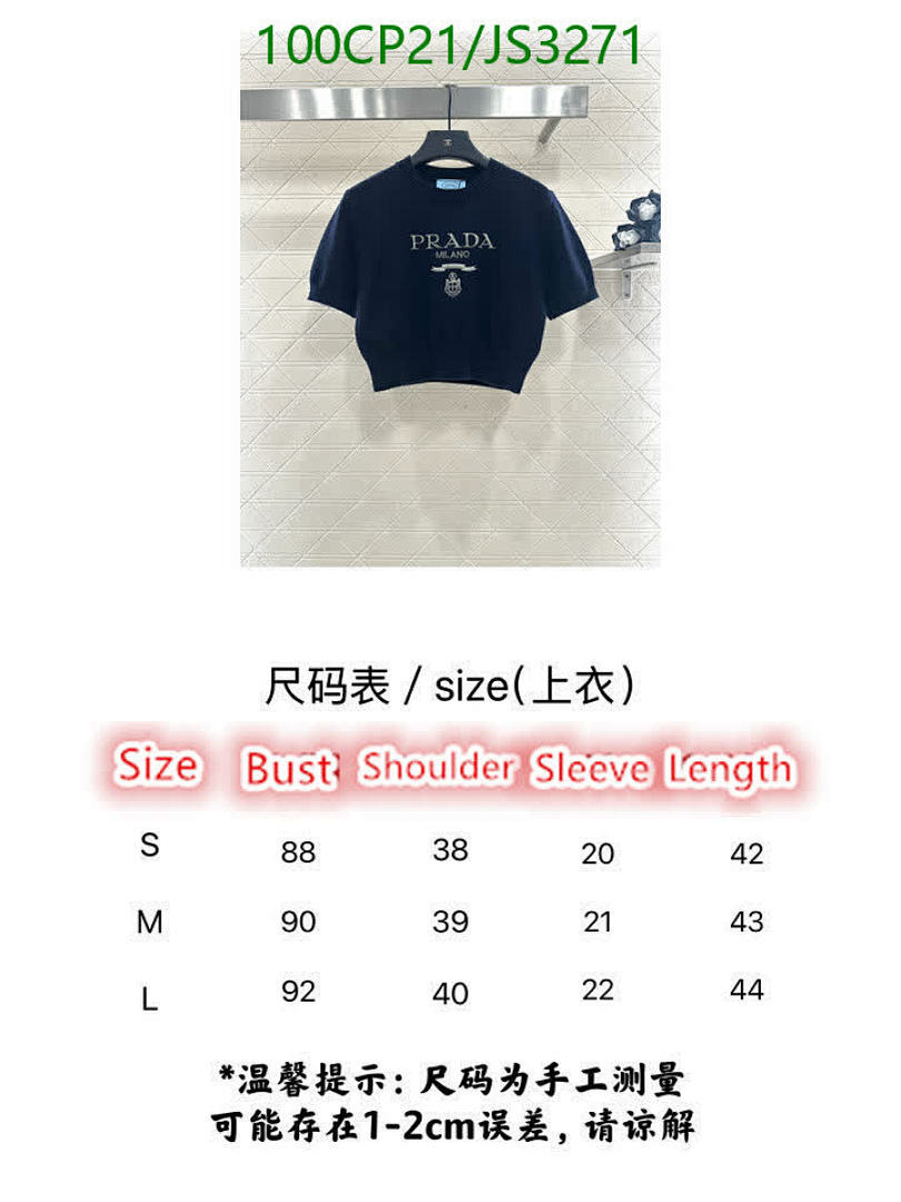 Prada-Clothing Code: JS3271 $: 100USD