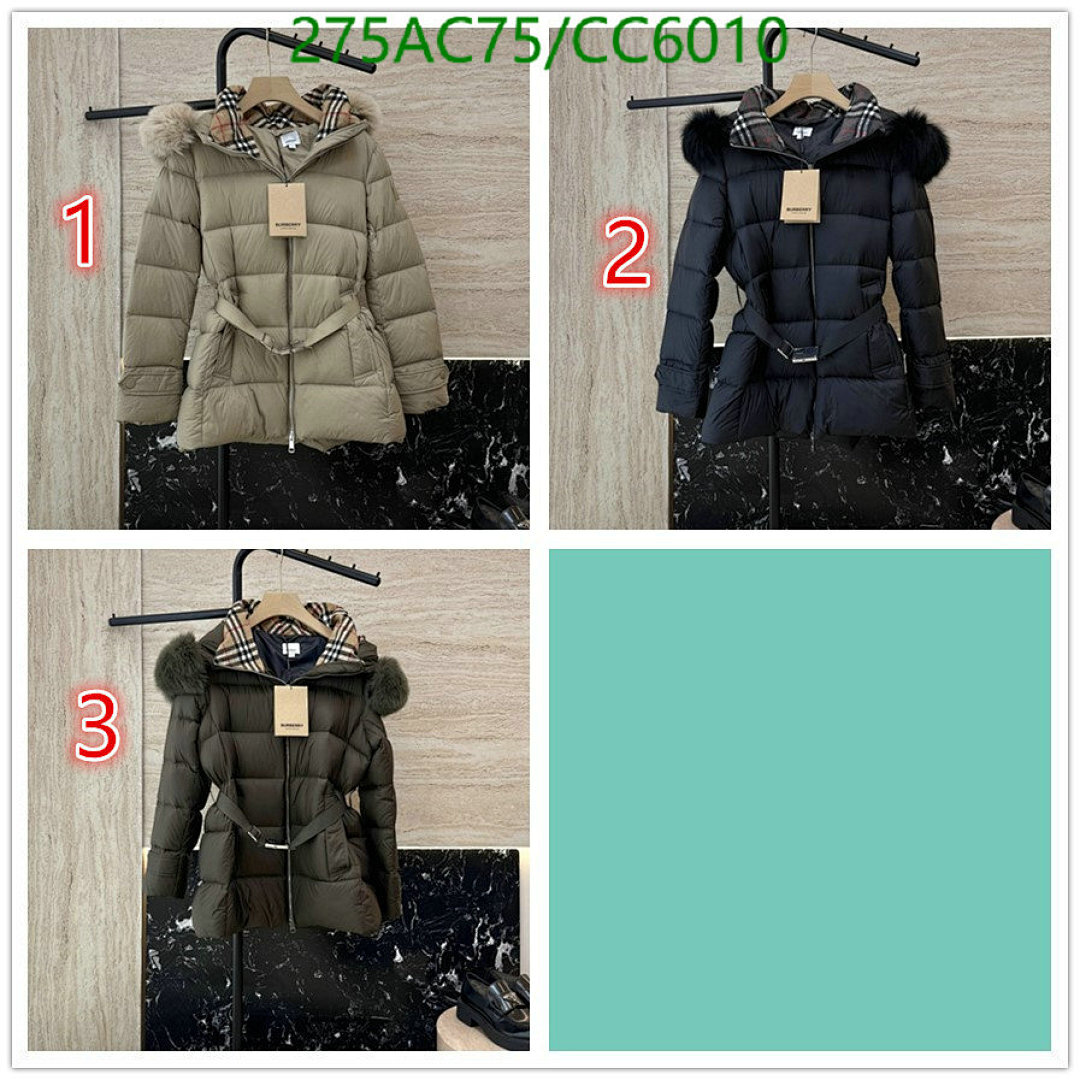 Burberry-Down jacket Women Code: CC6010 $: 275USD