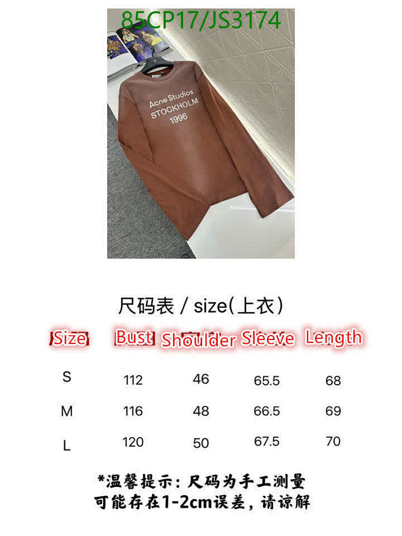 Acne Studios-Clothing Code: JS3174 $: 85USD