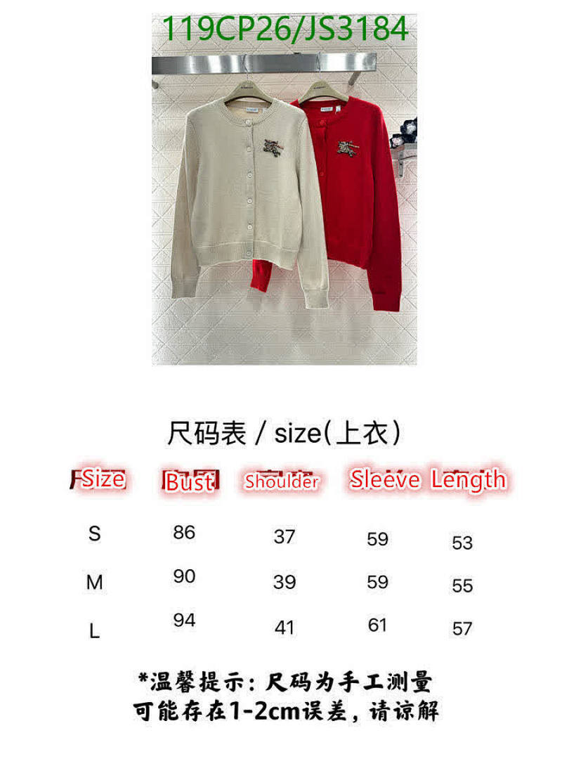 Burberry-Clothing Code: JS3184 $: 119USD