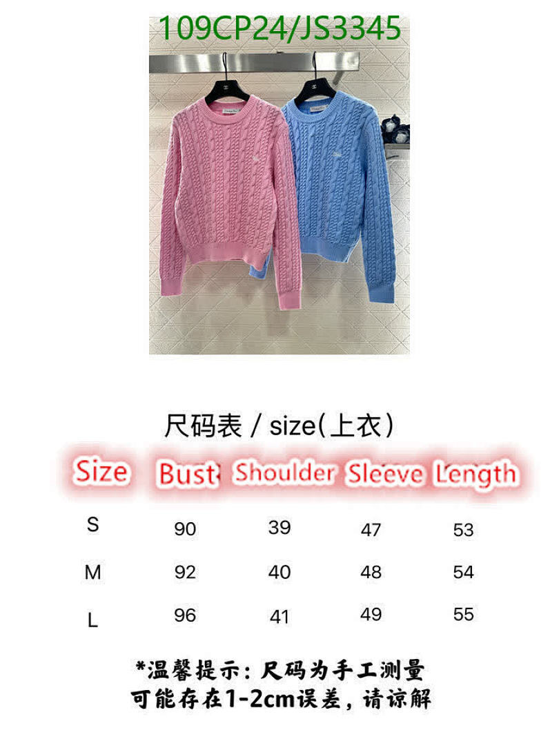 Dior-Clothing Code: JS3345 $: 109USD