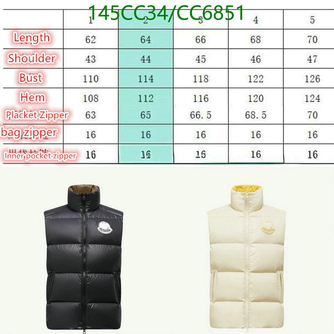 Moncler-Down jacket Men Code: CC6851 $: 145USD