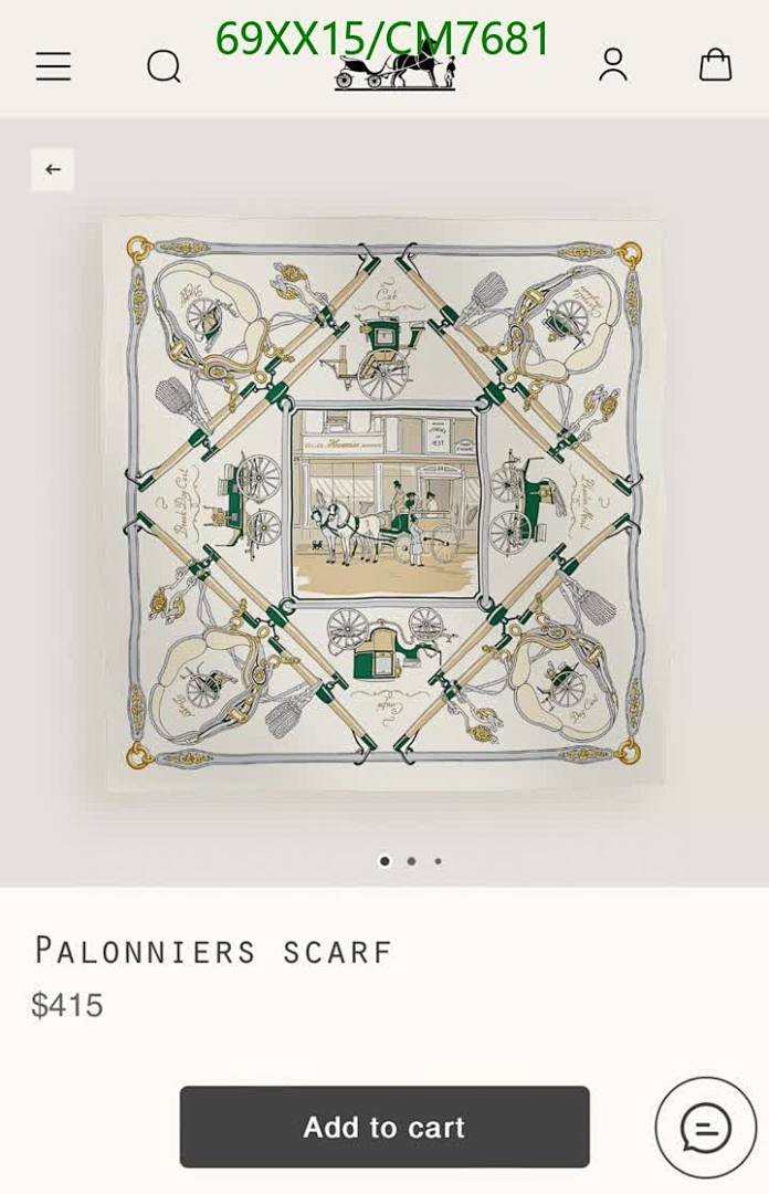 Hermes-Scarf Code: CM7681 $: 69USD