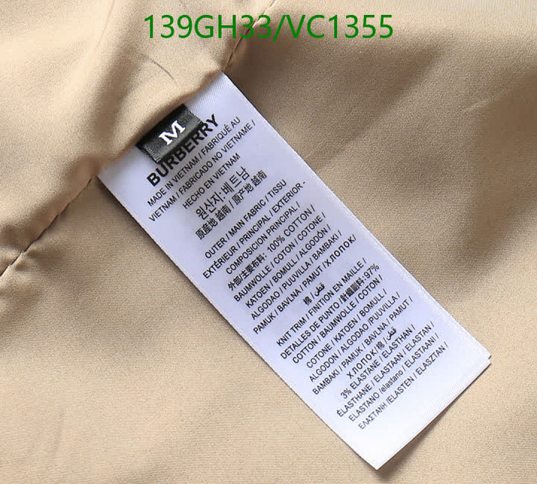 Burberry-Clothing Code: VC1355 $: 139USD