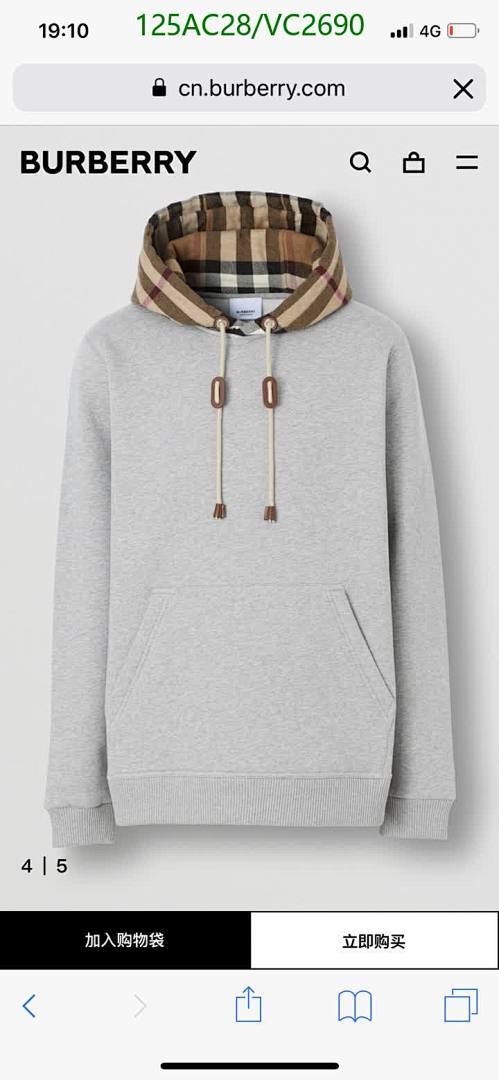 Burberry-Clothing Code: VC2690 $: 125USD