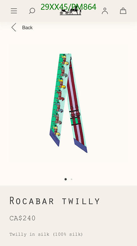 Hermes-Scarf Code: PM864 $: 29USD