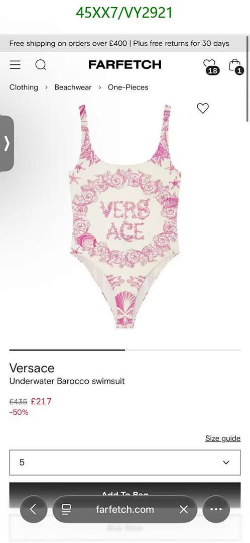 Versace-Swimsuit Code: VY2921 $: 45USD