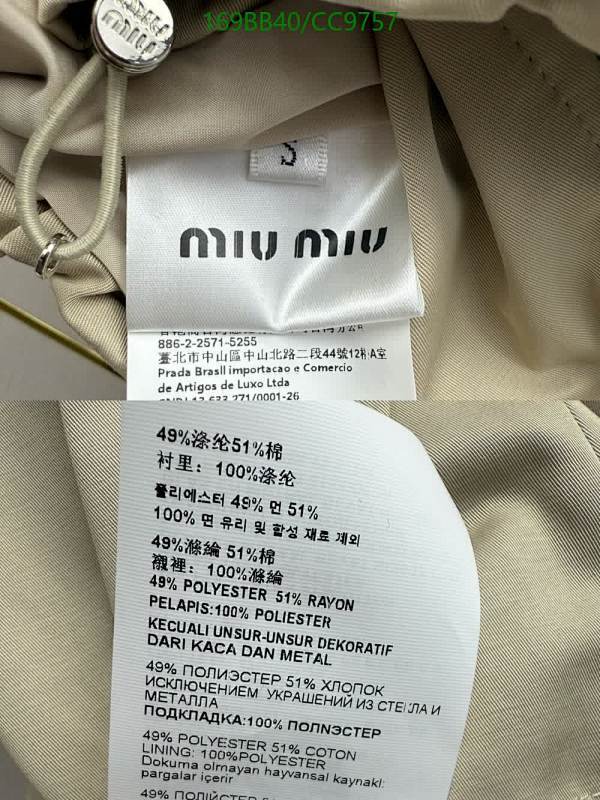Miu Miu-Clothing Code: CC9757 $: 169USD