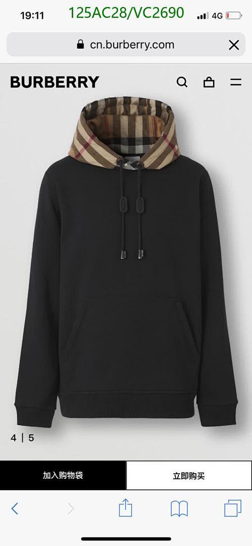 Burberry-Clothing Code: VC2690 $: 125USD