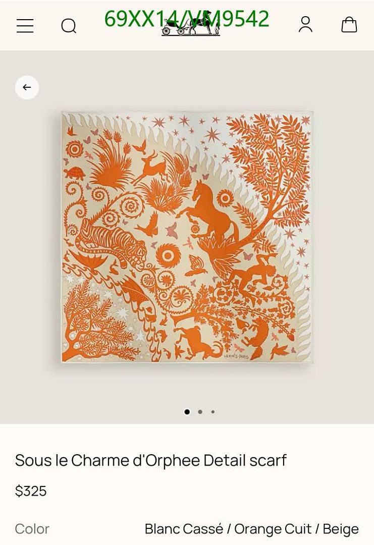 Hermes-Scarf Code: VM9542 $: 69USD