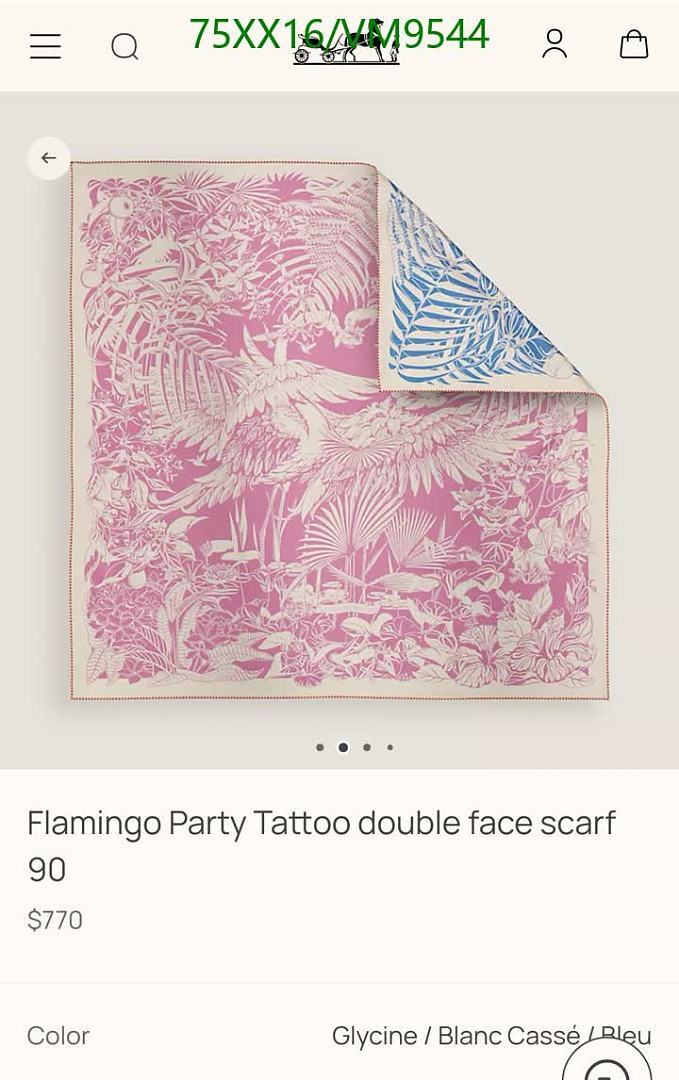 Hermes-Scarf Code: VM9544 $: 75USD