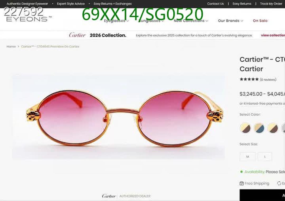 Cartier-Glasses Code: SG0520 $: 69USD