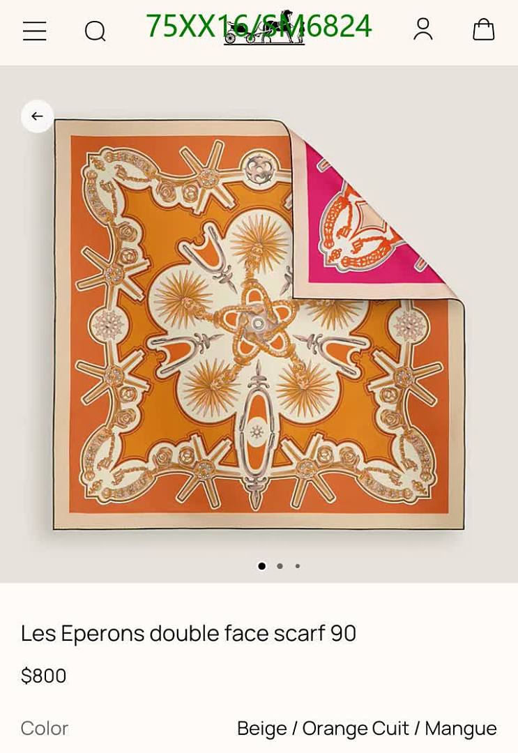 Hermes-Scarf Code: SM6824 $: 75USD