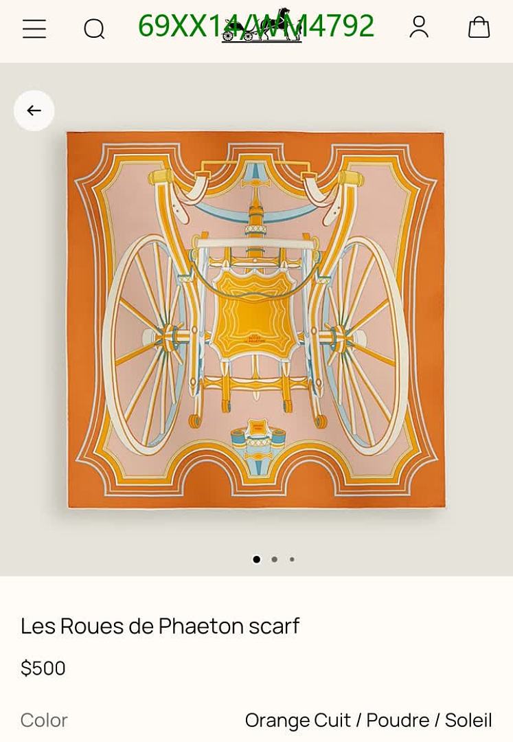 Hermes-Scarf Code: WM4792 $: 69USD
