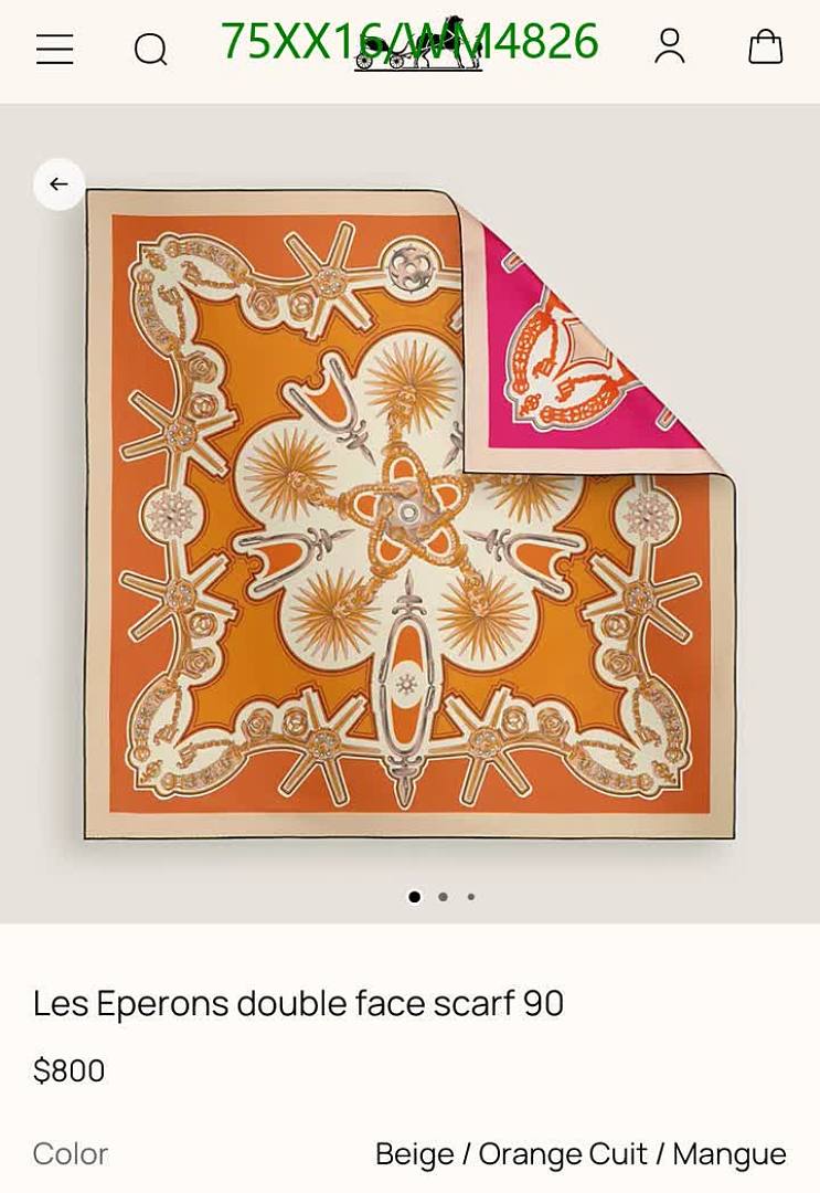 Hermes-Scarf Code: WM4826 $: 75USD