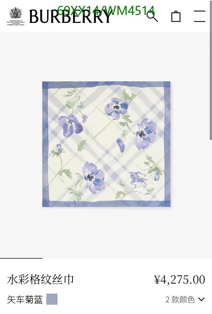 Burberry-Scarf Code: WM4514 $: 69USD