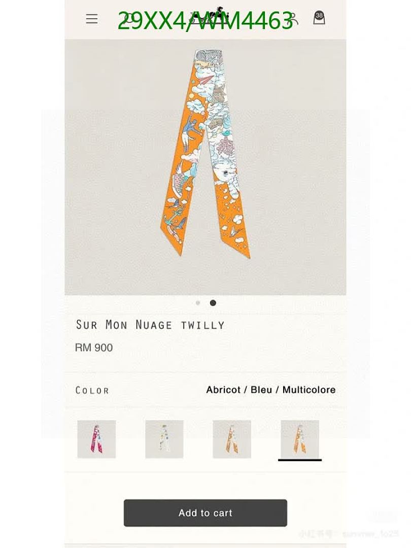 Hermes-Scarf Code: WM4463 $: 29USD