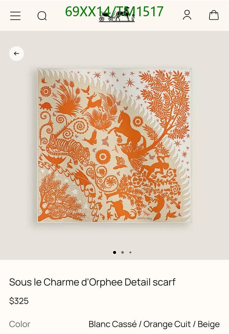 Hermes-Scarf Code: TM1517 $: 69USD
