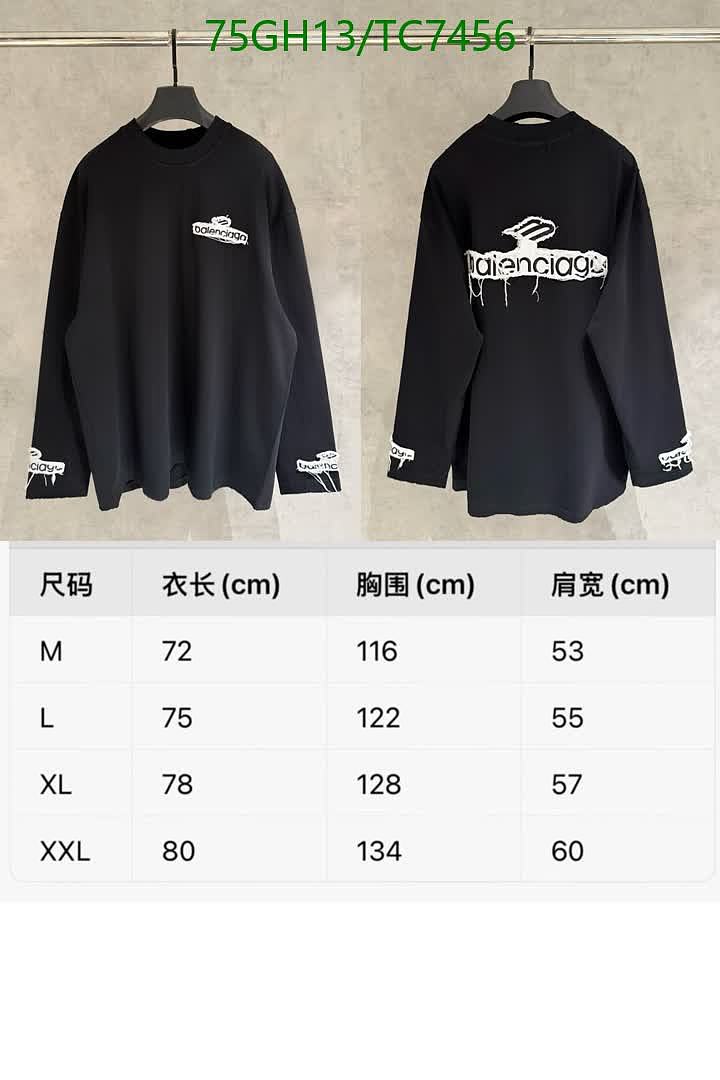 Balenciaga-Clothing Code: TC7456 $: 75USD