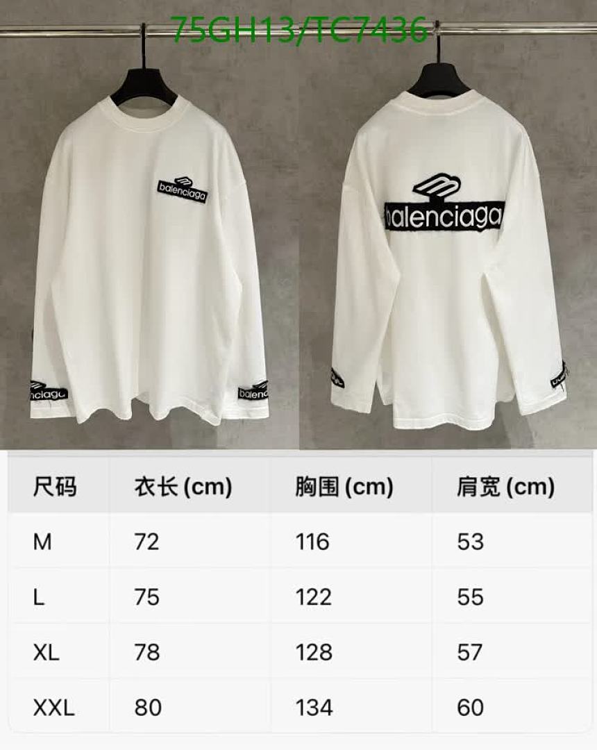 Balenciaga-Clothing Code: TC7436 $: 75USD