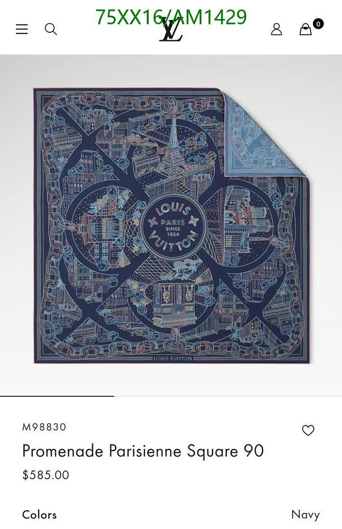 LV-Scarves Code: AM1429 $: 75USD