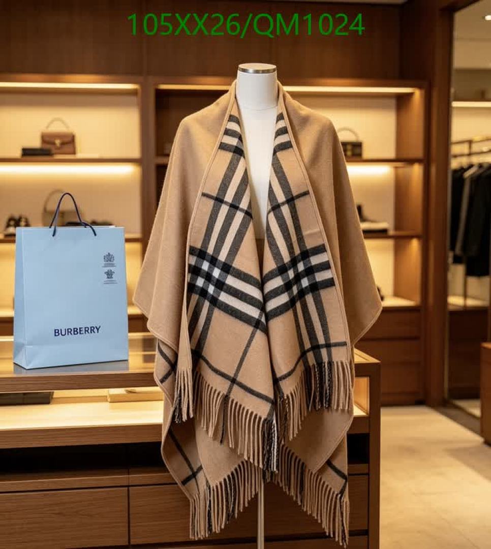 Burberry-Scarves Code: QM1024 $: 105USD