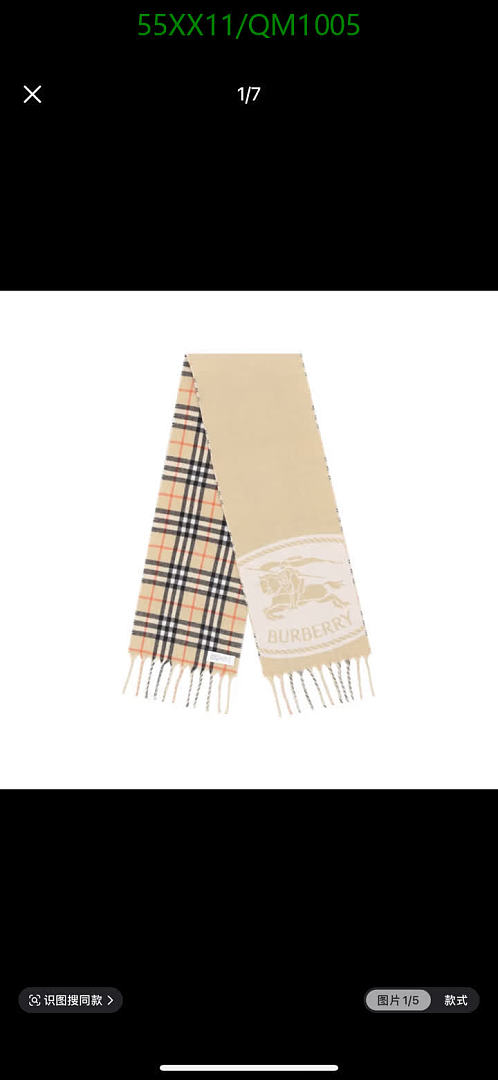 Burberry-Scarves Code: QM1005 $: 55USD