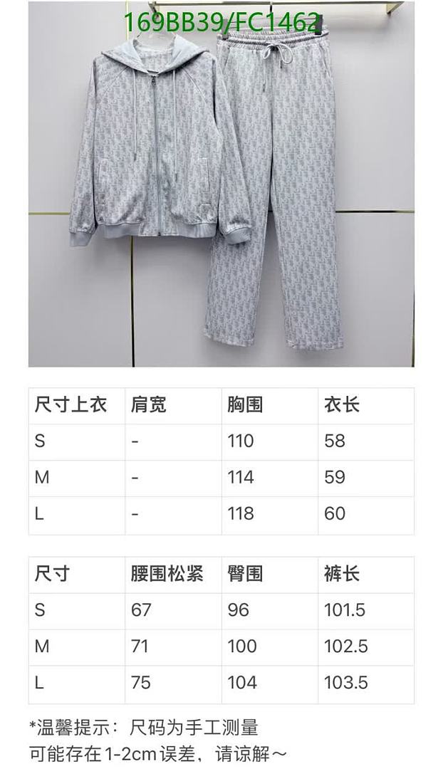 Dior-Clothing Code: FC1462 $: 169USD