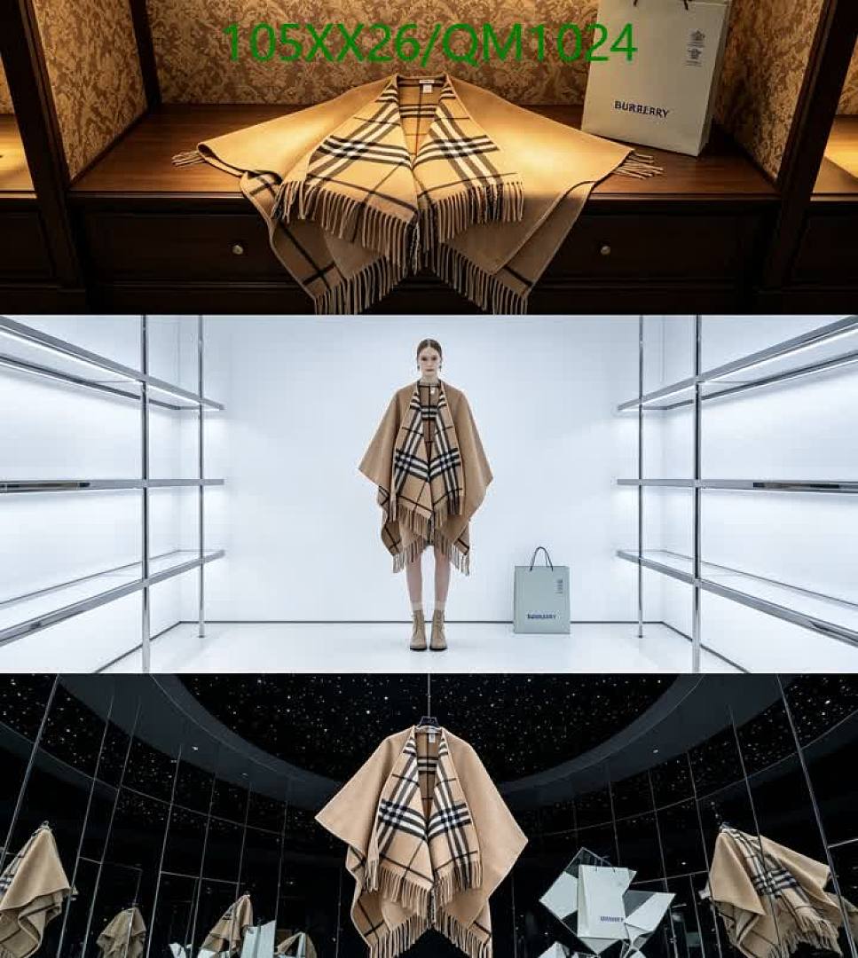Burberry-Scarves Code: QM1024 $: 105USD