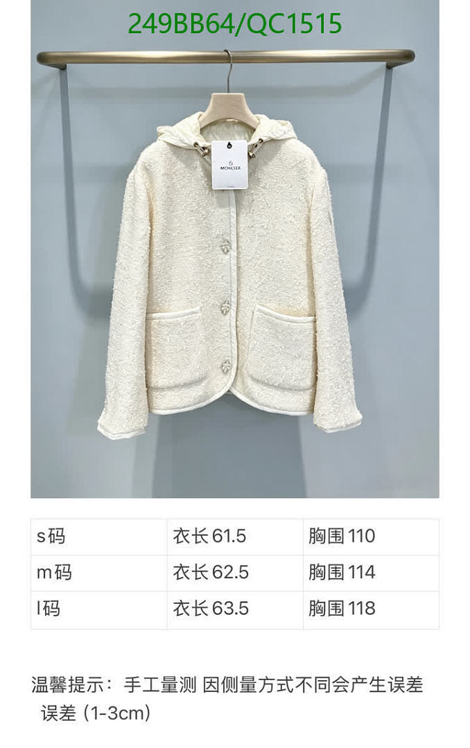 Moncler-Clothing Code: QC1515 $: 249USD