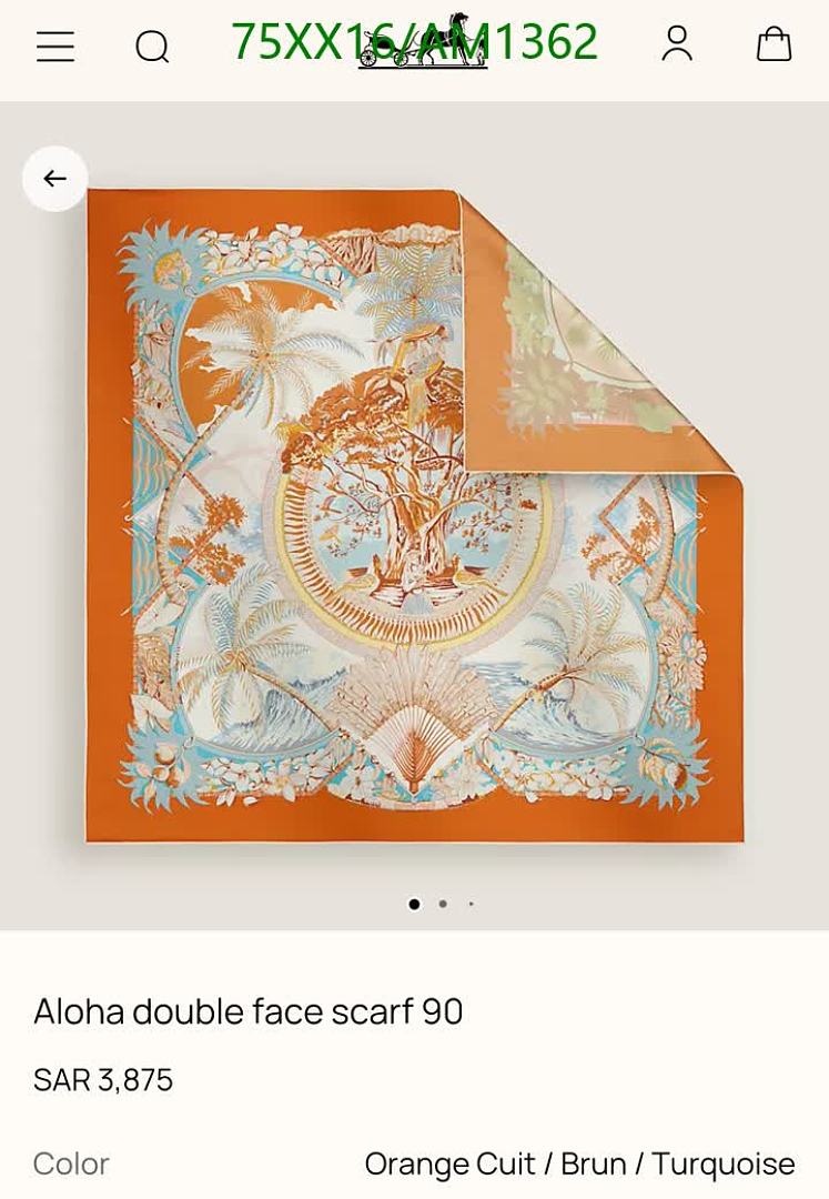 Hermes-Scarves Code: AM1362 $: 75USD