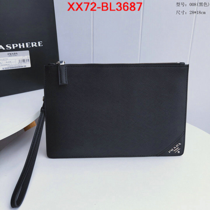 Prada Bags(TOP)-Clutch-,ID: BL3687,$: 72USD