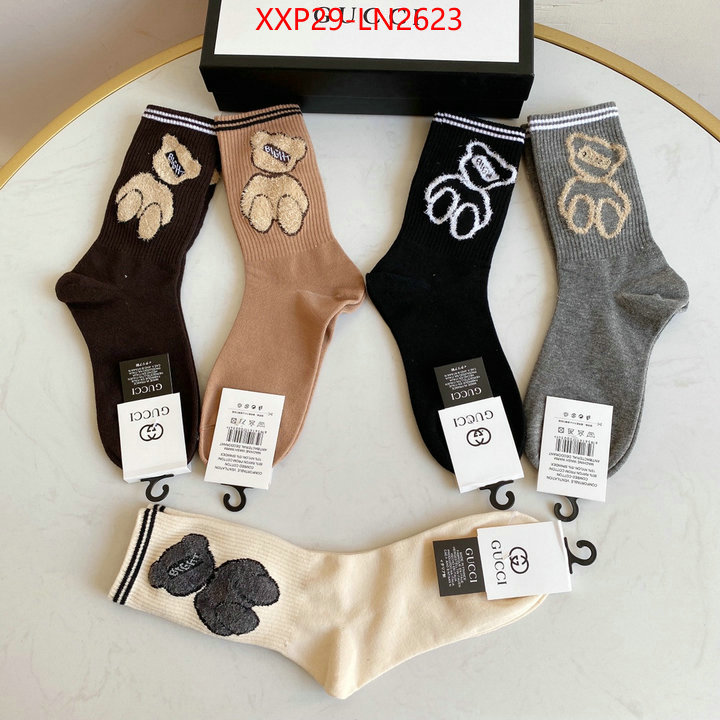 Sock-Gucci,perfect quality designer replica , ID: LN2623,$: 29USD