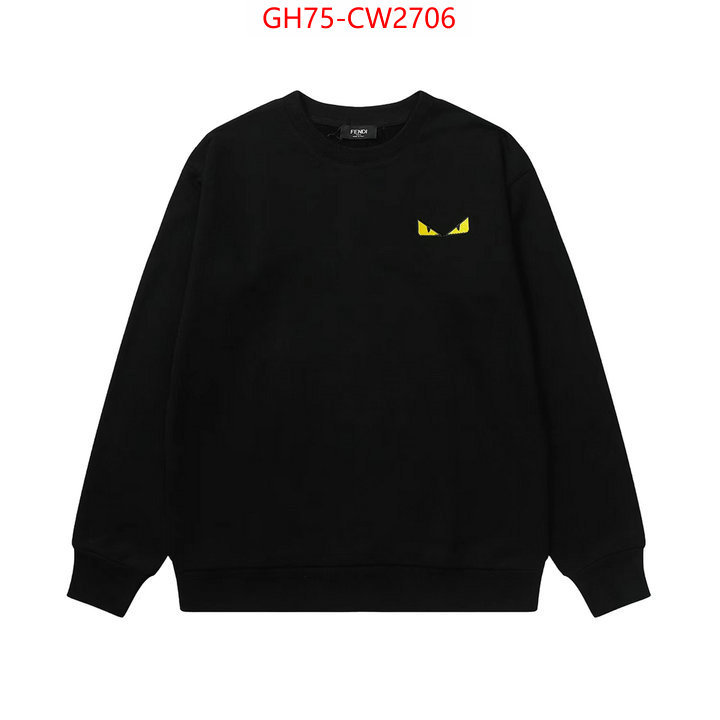 Clothing-Fendi,high quality replica , ID: CW2706,$: 75USD